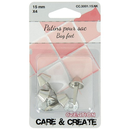 Patin rond pour sac 15mm finition nickel argent