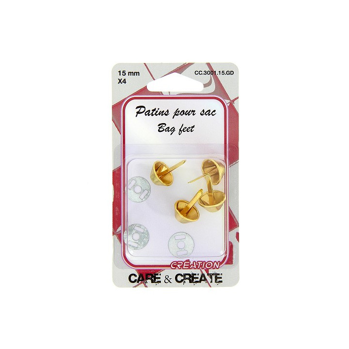 Patin rond pour sac 15mm finition nickel Doré