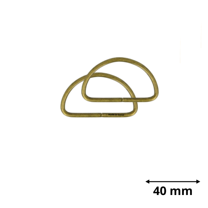 Passant boucle demi-rond Or antique - 40 mm - lot de 2