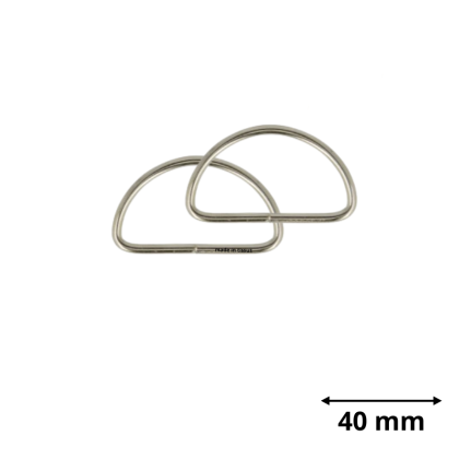 Passant boucle demi-rond Argent - 40 mm - lot de 2