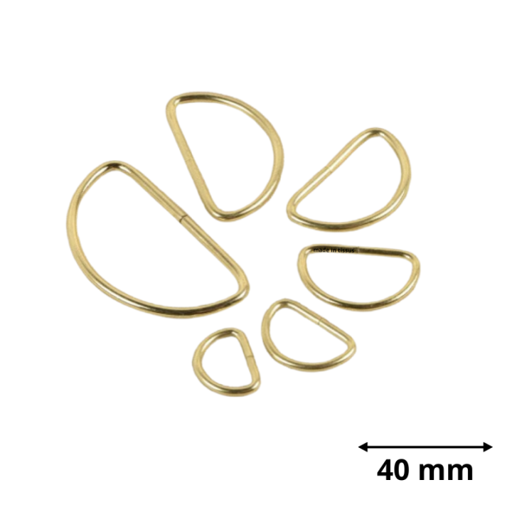 Passant boucle demi-rond Or - 40 mm - lot de 2