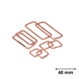 Lot de 2 passants rectangle 38mm finition cuivré