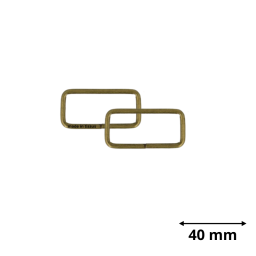 Lot de 2 passants rectangle 38mm finition Or Antique