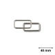 Lot de 2 passants rectangle 38mm finition Argent