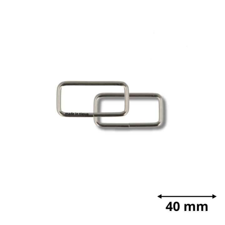 Lot de 2 passants rectangle 38mm finition Argent