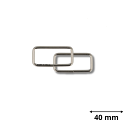Lot de 2 passants rectangle 38mm finition Argent