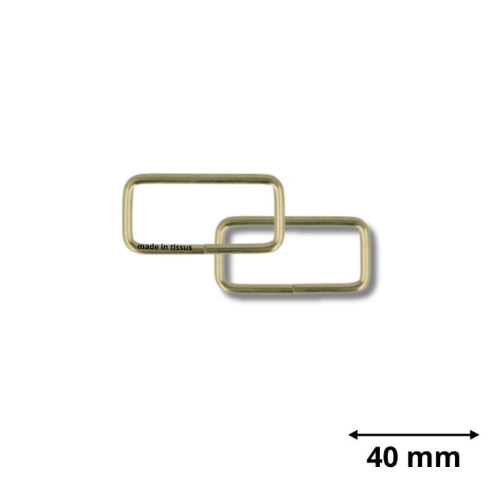 Lot de 2 passants rectangle 38mm finition Or