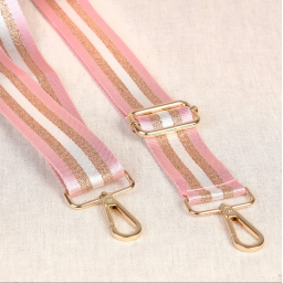 Bandoulière Sangle bicolore 40mm - Rose, cuivre et doré
