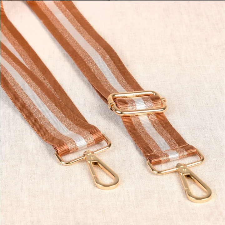 Bandoulière Sangle bicolore 40mm - écureuil, cuivre et doré