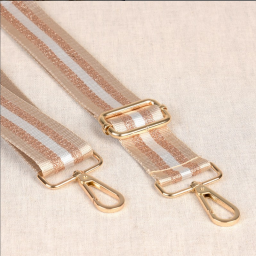 Bandoulière Sangle bicolore 40mm - Beige , cuivre et doré
