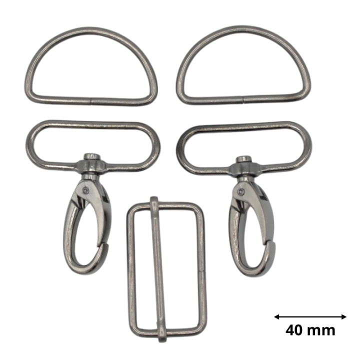 Set d'accessoires pour sac - 40mm - Argent