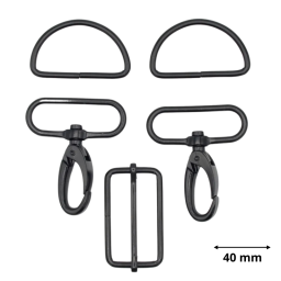 Set d'accessoires pour sac - 40mm - Noir
