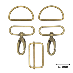 Set d'accessoires pour sac - 40mm - Or