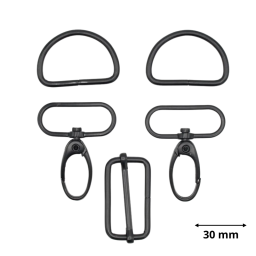 Set d'accessoires pour sac - 30mm - Noir