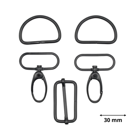 Set d'accessoires pour sac - 30mm - Noir