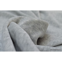 Tissu velours raser pyjamas nicky gris chiné x50cm