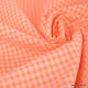 Tissu seersucker Vichy petits carreaux Orange Fluo - OEKO TEX