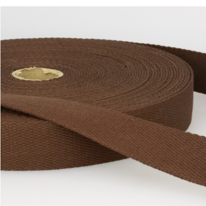 Sangle renforcée en coton pour sac coloris marron foncé