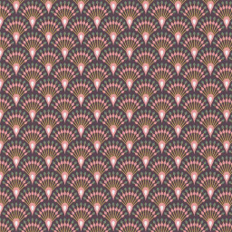 Tissu coton imprimé écailles Aubergine et rose - oeko tex