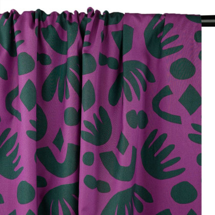 Popeline de coton motif Puzzle violet et vert - Nerida Hansen - oeko tex