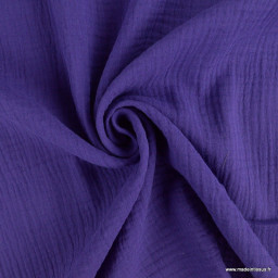 Tissu Double gaze coton Coloris Violet - oeko tex