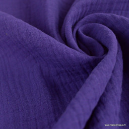 Tissu Double gaze coton Coloris Violet - oeko tex