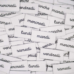 Lot de 7 étiquettes tissées - Semainier - Ikatee