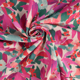 Tissu Viscose Nerida Hansen Motif Floral rose - Ecovero