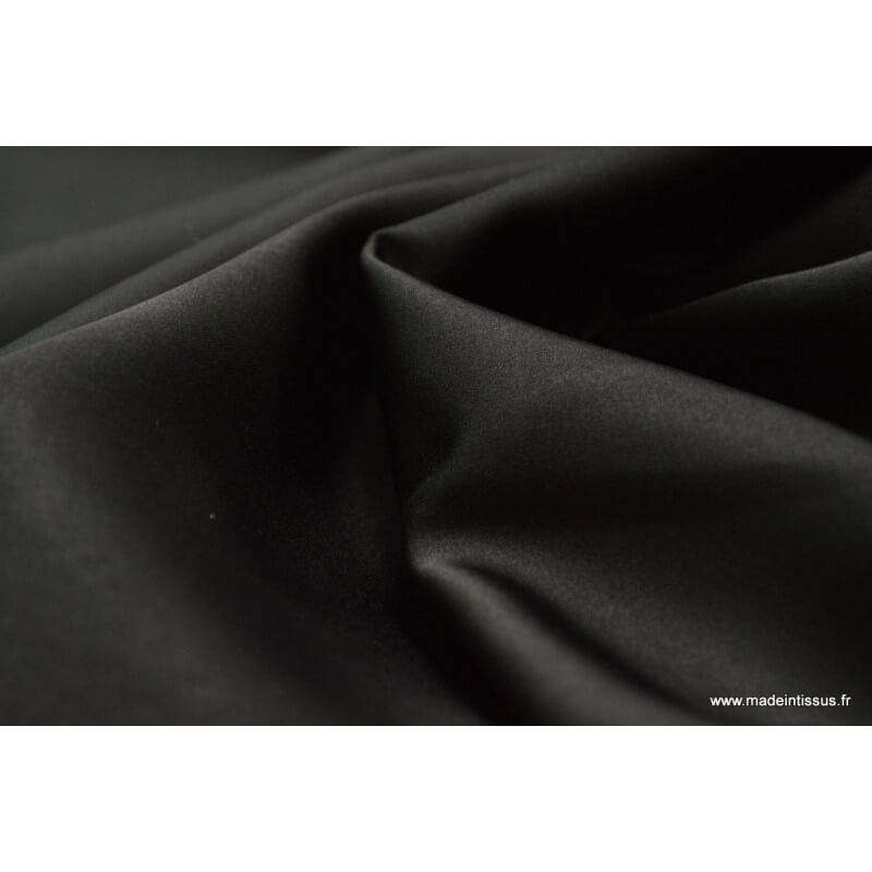 Tissu Satin uni de couleur noir brillant - AM-1-Sat-uni-noir