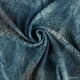 Tissu Viscose Batik graphique bleu