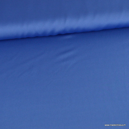 Tissu satin microfibre fluide uni bleu Cobalt
