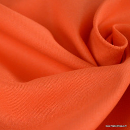 Tissu gabardine de coton coloris Orange Tangerine - oeko tex