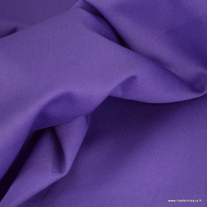 Tissu gabardine de coton coloris Violet - oeko tex