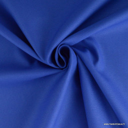 Tissu gabardine de coton coloris bleu Cobalt- oeko tex