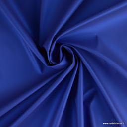 Tissu enduit ciré de pluie uni Bleu Royal Métallique