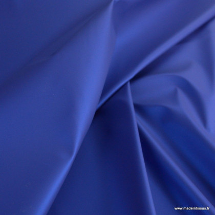 Tissu enduit ciré de pluie uni Bleu Royal