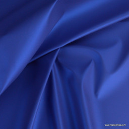 Tissu enduit ciré de pluie uni Bleu Royal Métallique