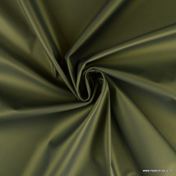 Tissu enduit ciré de pluie uni vert bronze Métallique