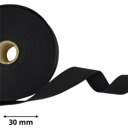 Sangle souple 30mm en coton - Noir