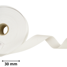 Sangle souple 30mm en coton - Blanc