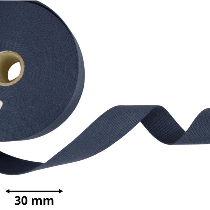 Sangle souple 30mm en coton - Bleu marine