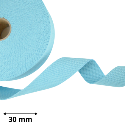 Sangle souple 30mm en coton - Bleu Ciel