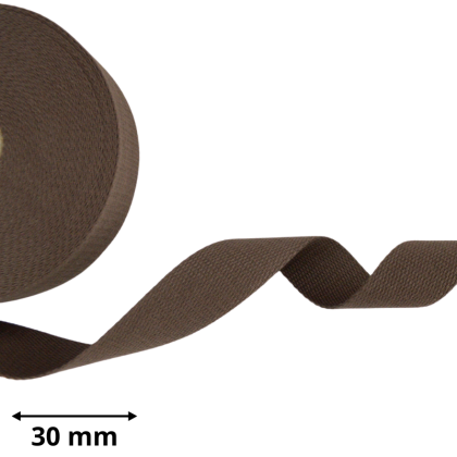 Sangle souple 30mm en coton - Marron