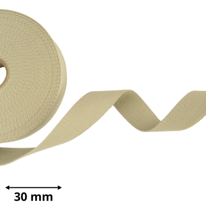 Sangle souple 30mm en coton - Beige