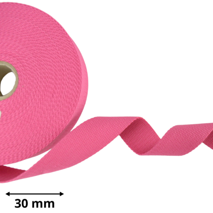 Sangle souple 30mm en coton - Rose