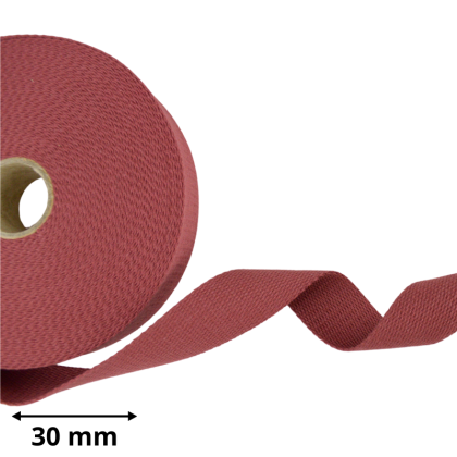 Sangle souple 30mm en coton - Bordeaux