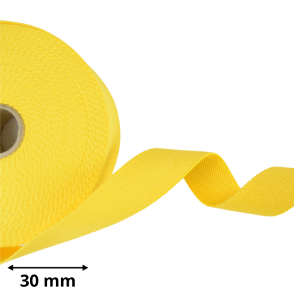 Sangle souple 30mm en coton - Jaune