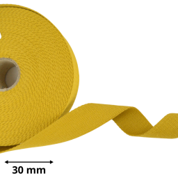 Sangle souple 30mm en coton - Moutarde