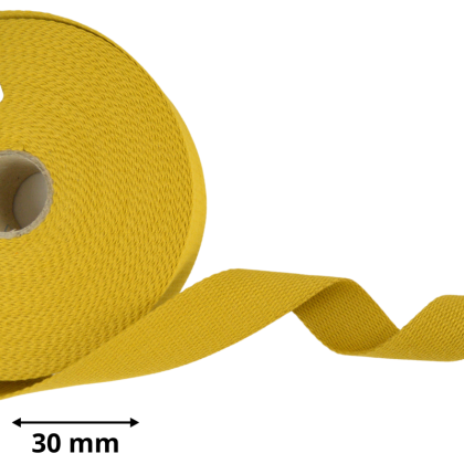 Sangle souple 30mm en coton - Moutarde