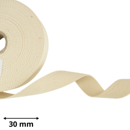 Sangle souple 30mm en coton - Ecru